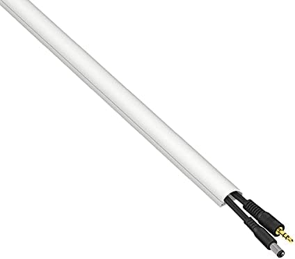 D-Line Cable Management Box (Small) & Small Cable Raceway Length 0.78" (W) x 0.39" (H) x 39" Length - White