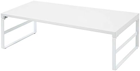 LIHIT LAB Desktop Stand, 9.8 x 23.2 x 6.3 inches, White (A7333-0)
