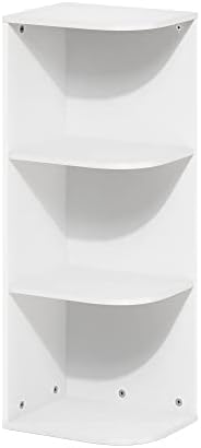 Furinno PASIR Book Shelf, 3-Tier Corner Bookshelf with Open Shelf, Standing Bookcase, 9.3 x 12 x 31.5 for Organization a