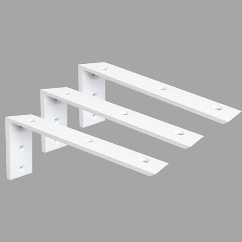 Countertop Support Bracket 3 Pack 20 Inch Heavy Duty 3/8" Thick White Granite Shelf L Bracket 20"x8"x2.5" Mantel Corbels