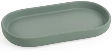 INGOFIN 7" Ceramic Bathroom Vanity Tray- Bathroom Organizer Countertop Tray for Perfume, Jewelry, Candles, Small Kitchen