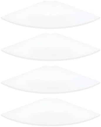 JJL Corner Shelf, 12-Inch Sector Wall Shelf, Set of 4 Wooden Hanging Corner Shelves with Wire Hole for Bedroom Corner De