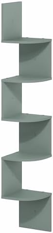 5-Tier Zigzag Corner Shelf Wall Mounted, Radial Corner Wall Shelf, Floating Book Shelves for Wall, for Bedroom, Home Off