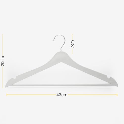 24 Pieces White Wooden Look Plastic Hangers Clothes Dress Shirt Hanger