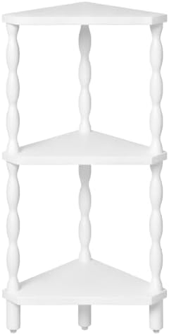 HOOBRO 3-Tier Corner Shelf, Wooden Corner Bookshelf for Small Space, Stylish Corner Storage Display Shelves for Living R