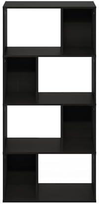 Furinno DALY Book Shelf, 8-Cube Bookshelf, Cube Storage Organizer Bookcase with Irregular Compartments, 11.7 x 23.6 x 49