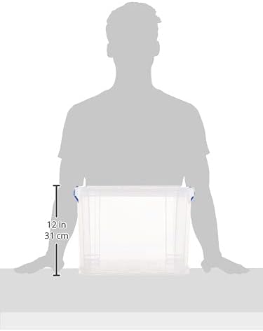 Really Useful Box 19L Stackable Plastic Storage Container with Lid, Clear