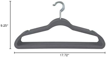 Simplify 10 Super Slim Velvet Huggable Hangers in Grey