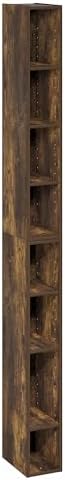 Furinno Fulda Book Shelf, 8-Tier Bookshelf, Bookcase with Space Saving Storage Shelf, 9.2 x 5.9 x 70.9, for Living Room,