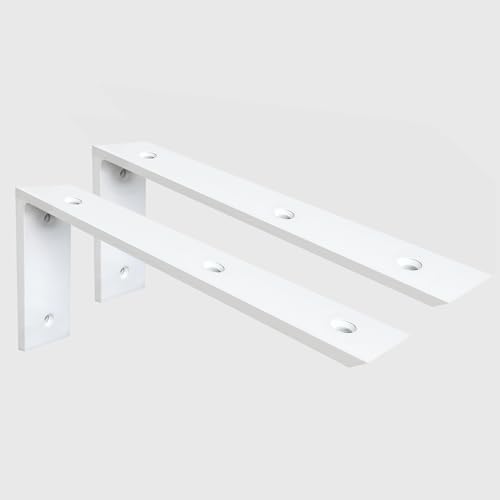 WINKER Countertop Support Bracket 2 Pack Heavy Duty 3/8" Thick Hidden L Shelf Bracket 20" x 8" x 2.5" Metal Corbels for 