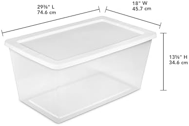 Clear Storage Bins with Lids, 90 Qt 2-Pack Stackable Plastic Totes