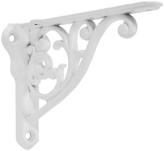 Ornate Decorative Shelf Brackets 8 inch Small Wall Mounted Shelving Bracket 4 Pack White Vintage Shelf Bracket Victorian