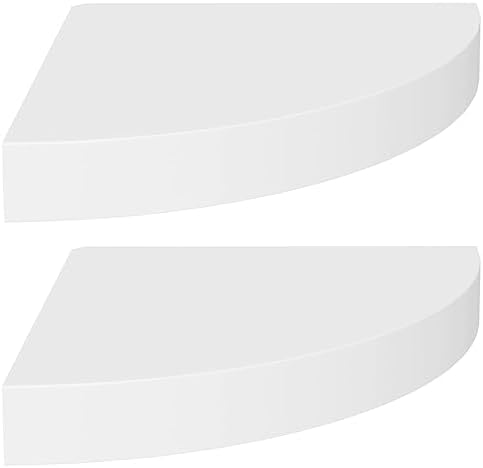 vidaXL Floating Corner Shelves 2 pcs White 9.8"x9.8"x1.5" MDF