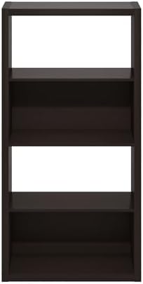 Furinno Viola 4-Tier Book Shelf, Extra Thick Frame Bookshelf, Dark Oak