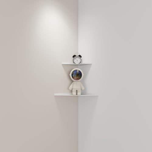 3.0mm Aluminum Alloy Corner Shelf Wall Mounted, for Bathrooms,Offices, Bedrooms,Kitchens,Dorm Rooms and Living Rooms (Wh