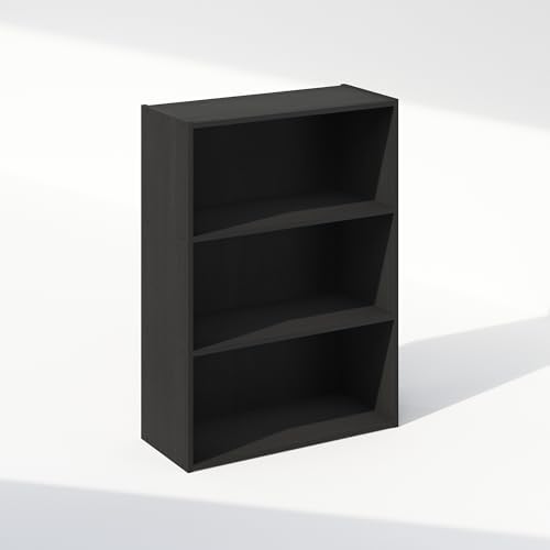 Furinno Simple Book Shelf, 3-Tier Bookshelf, Storage Shelves Bookcase, 9.7 x 23.7 x 31.5, for Living Room, Bedroom, Home