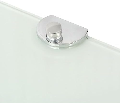 vidaXL Corner Shelf with Chrome Supports Glass White 9.8" x9.8