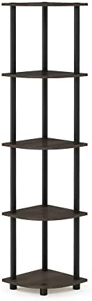 5-Tier Corner Bookshelf, Corner Shelf for Organization and Storage, Open Storage Shelves, Home Office, Living Room, Gara