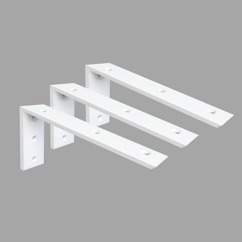 Countertop Support Bracket 3 Pack 14 Inch Heavy Duty 3/8" Thick White Granite Shelf L Bracket 14"x6"x2.5" Mantel Corbels