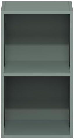 Furinno PASIR Book Shelf, 2-Tier Modern Bookshelf, Open Shelves Bookcase 9 x 12 x 21, Easy Assembly, for Living Room, Be