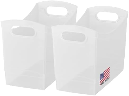Modern Narrow Organizer Storage Bin, Clear Plastic Household Storage Container for Kitchen Pantry storage, Under Sink Bi