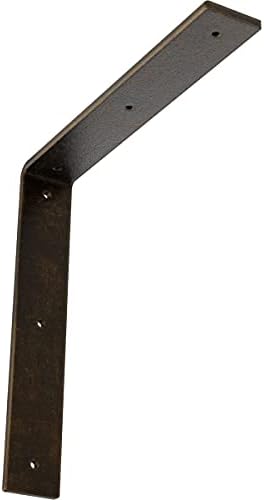 2" W x 12" D x 12" H Hamilton Steel Bracket, Antiqued Brass