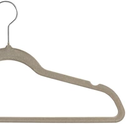 Premium Velvet Hangers 30 Pack, Non-Slip Suit Clothes Hangers, 360 Degree Swivel Hooks and Slim Profile to Maximize Closet Space Grey/Silver