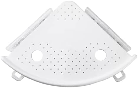 Corner Storage Holder Shelves, Snap Up Corner Shelf Organizer with No Screws Fan-Shaped Triangle Bathroom Kitchen Wall C