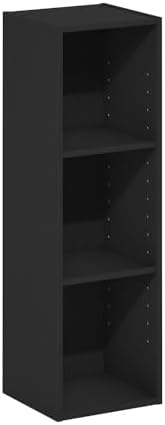 Furinno Fulda Book Shelf, 3-Tier Narrow Storage Cabinet, Bookcase with 10-in Width Storage Shelf, 9.3 x 9.8 x 31.5, for 