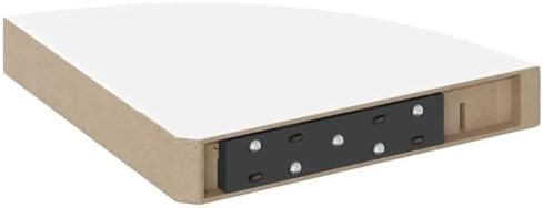 vidaXL High Gloss White Floating Corner Shelf 9.8"x9.8"x1.5" - Durable Honeycomb MDF and Metal Construction, Easy Instal