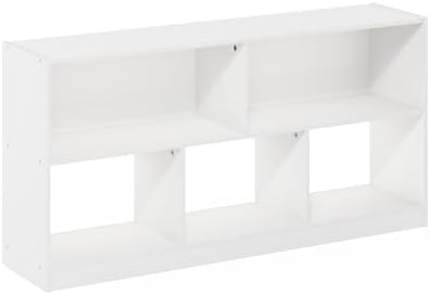 Furinno DALY Book Shelf, 5-Cube Bookshelf, Horizontal Cube Storage Organizer Bookcase, 10.9 x 47.2 x 23.6, for Living Ro