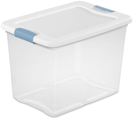 Sterilite Latching Box with Lids for Home and Office, 25 Quart, 24-Pack