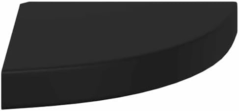 vidaXL Black Floating Corner Shelf - Durable Honeycomb MDF & Metal Material - Modern Design Invisible Mounting System - 