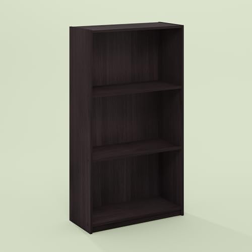 Frei 3-Tier Open Shelf Bookcase, Bookshelf, for Living Room and Home Office, Mocha Espresso
