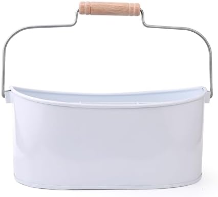 Alpha Living Home Galvanized Utensil Caddy White 4 Section Cutlery Holder