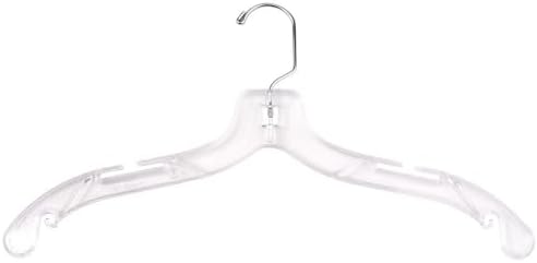 NAHANCO 17" Medium Weight Plastic Shirt Hanger, Clear (Pack of 100), Made in USA