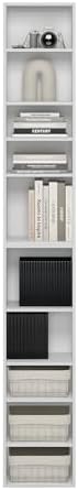 Furinno PASIR Book Shelf, 10-Tier Bookshelf, Bookcase with Open Shelf, 9.2 x 11.8 x 78.7, for Living Room, Bedroom, Home