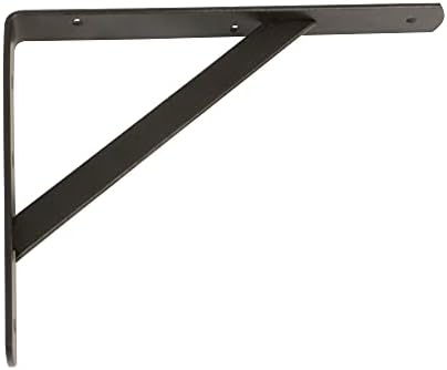 Amig - Support for Wall Shelves | Bracket for Shelves | Angle for Shelves | Steel | Black | Dimensions: 600 x 375 mm | M