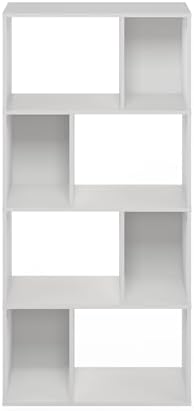 Furinno DALY Book Shelf, 8-Cube Bookshelf, Cube Storage Organizer Bookcase with Irregular Compartments, 11.7 x 23.6 x 49