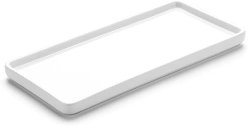 Gurygo 8" Bathroom Trays - Ceramic Vanity Tray for Bathroom - Small Ceramic Tray - Kitchen Soap Trays - Porcelain Dispen