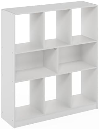 Furinno DALY Book Shelf, 8-Cube Bookshelf, Horizontal Cube Storage Organizer Bookcase, 10.9 x 35.4 x 39.4, for Living Ro