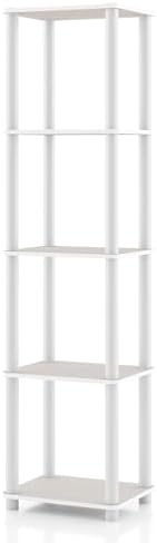 Homes: Inside + Out Apexa Modern 5-Tier Narrow Shelving Units, Collectibles Display Shelves, Easy Assembly Standing Shel