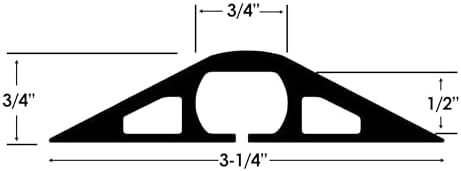 Electriduct D-2 Rubber Duct Cord Cover - Pack of 2X 36 Inch (3 Feet) Pieces = 6 Feet Black Floor Cable Protector