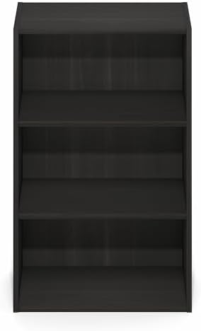 Furinno Basic Book Shelf, 3-Tier Bookshelf, Storage Organizer Bookcase with Open Shelf, 11 x 17 x 26, for Living Room, B