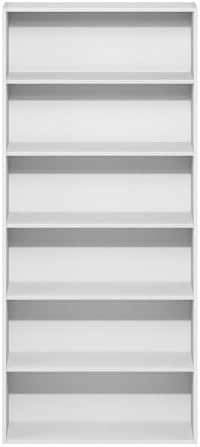 Furinno Basic Book Shelf, 6-Tier Bookcase with Open Shelf, Bookshelf, Cube Storage Organizer, 7 x 24 x 53, for Living Ro