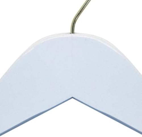 NAHANCO Wooden Shirt Hanger, 17" - High Gloss White with Gold Hook (Pack of 100)