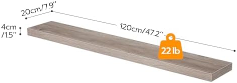 HOOBRO Floating Shelves for Wall, Wall Mounted Shelf Set of 2, 47.2" Hanging Shelf with Invisible Brackets, for Wall Dec