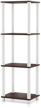 Homes: Inside + Out Apexa Modern 4-Tier Narrow Shelving Units, Collectibles Display Shelves, Easy Assembly Standing Shel