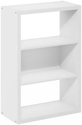 Furinno Viola Book Shelf, 3-Tier Bookshelf, Extra Thick Frame Bookcase with Open Shelf, Open Back Design, 11.3" x 23.2" 