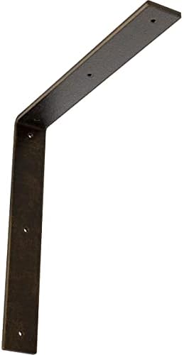 2" W x 14" D x 14" H Hamilton Steel Bracket, Antiqued Brass